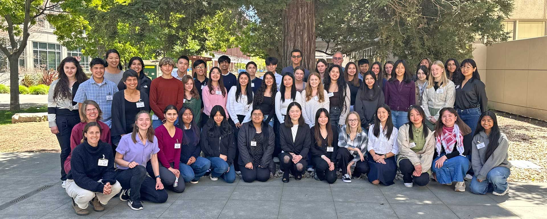 group photo of 50 high school students and several staff members participating in San Mateo County's Youth Climate Ambassador Leadership Project