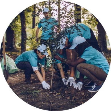 YCA Program youth planting trees