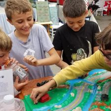 children learning about watersheds and pollution prevention
