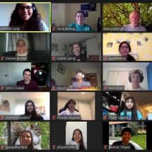 screenshot of many students and YCA mentors on Zoom