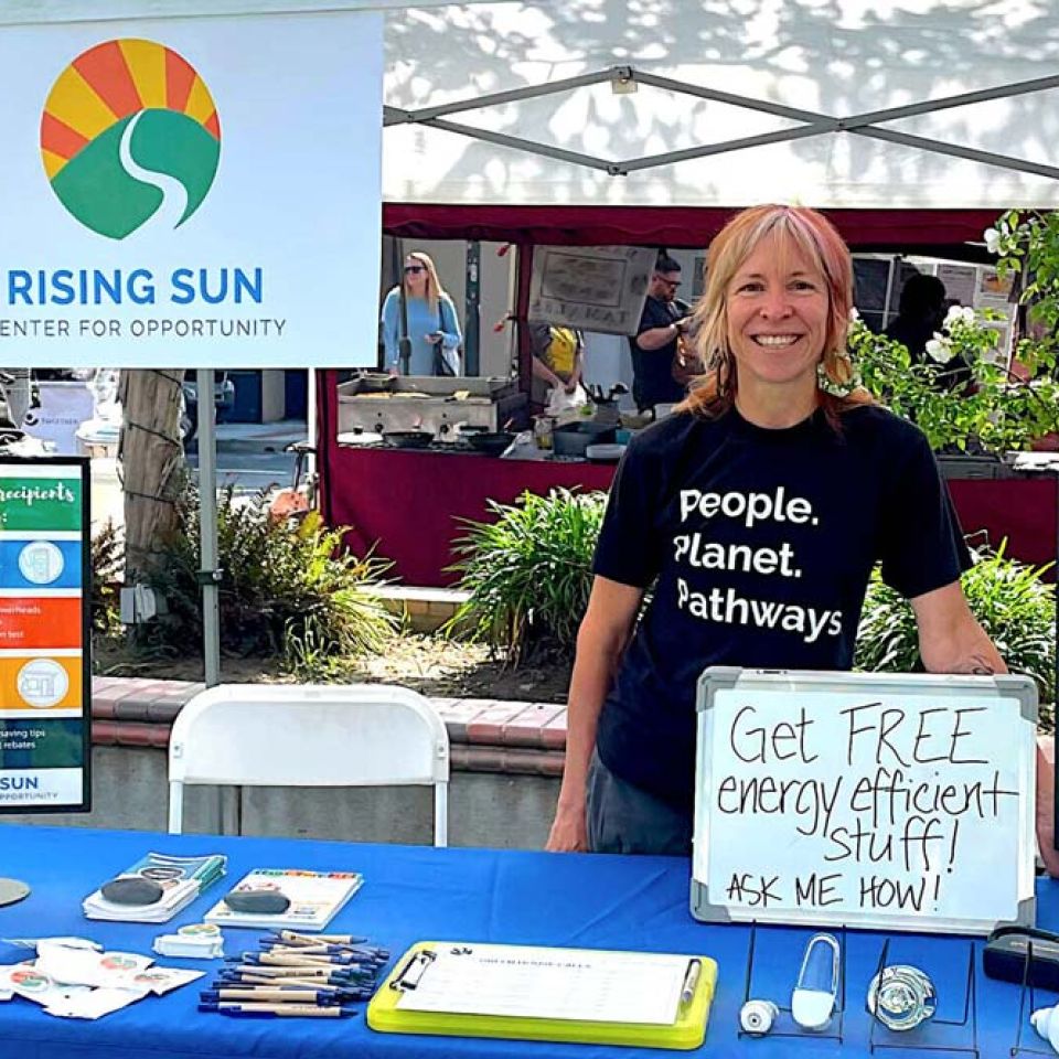 event booth for Rising Sun Center for Opportunity Green House Call