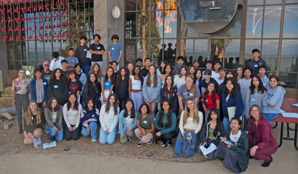 group of approximately 50 students and staff in the Youth Climate Ambassadors program