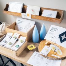 table display of products for sale at a local green business