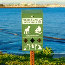 pet disposal station at waterfront park location