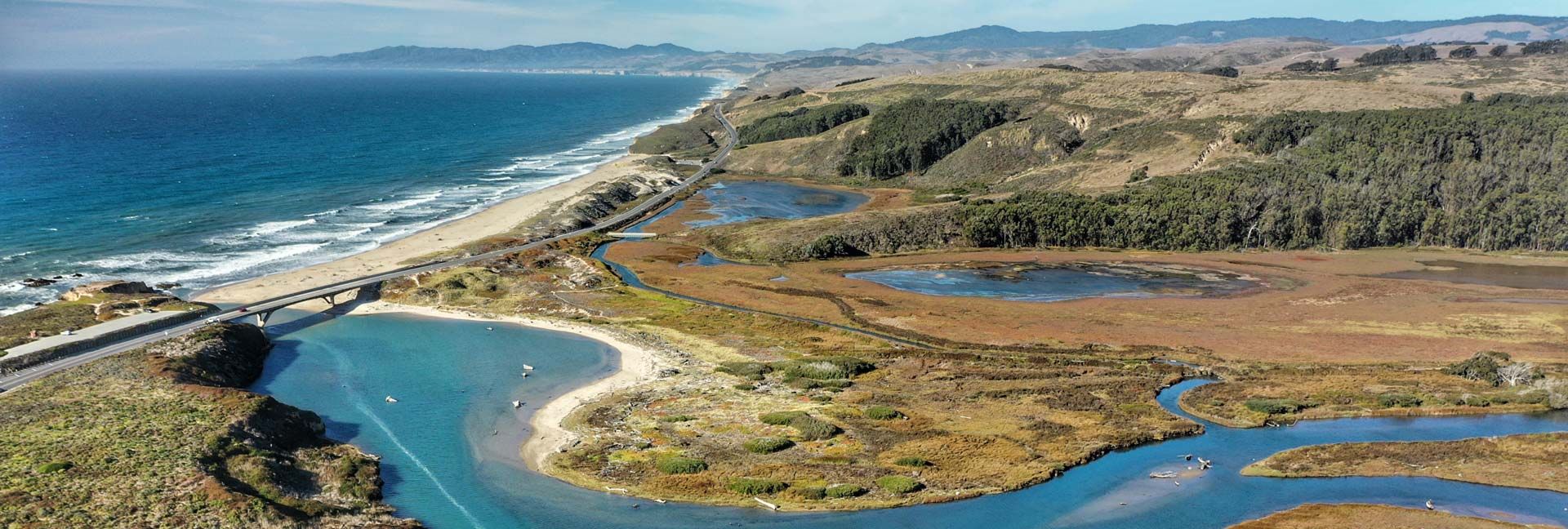 aerial view of Pescadero lagoon