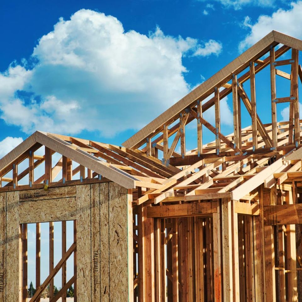 new home construction framing in progress