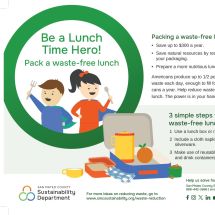 poster with waste-free lunch packing tips