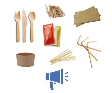 examples of condiments and foodware accessories available by request