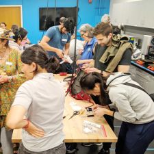 group of people at San Mateo County Fixit Clinic fixing household items
