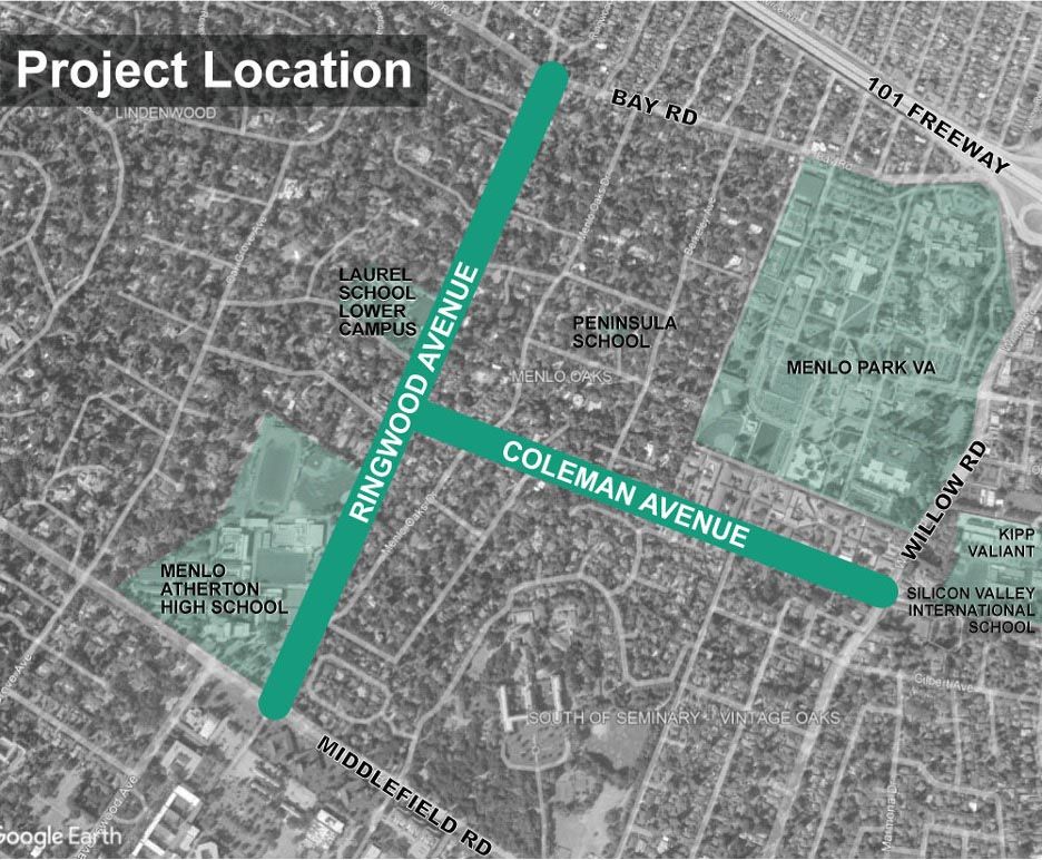 Coleman and Ringwood Avenues transportation study location aerial map