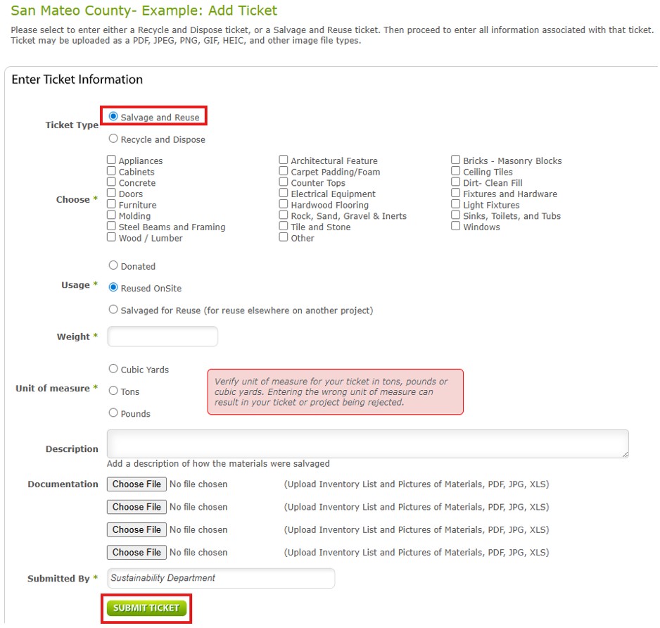 Salvage and Reuse Tickets