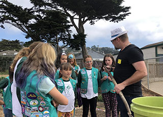 students learn about composting